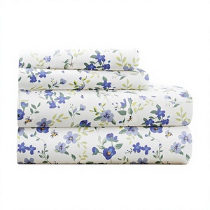 Parure de draps 4 pièces en microfibre polyester pour lit <span class=keywords><strong>Queen</strong></span>, respirante, double brossée, ultra douce, rafraîchissante, infroissable, facile d'entretien, poches profondes de 16 pouces - Product Image 1