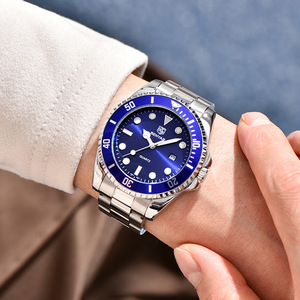Benyar Men's Quartz Watch Blue Dial Stainless Steel Band Date Display Waterproof Luminous Analog BY-5223M - Product Image 4