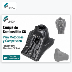 LINDA Nuovo Serbatoio Carburante Moto 7L in HDPE di Alta Qualità per Yamaha Competition Motocross Enduro S8 Certificato EPA/Carb/ErP - Product Image 1