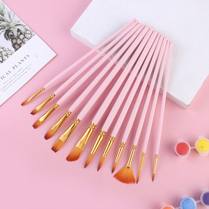 12pcs Nylon Pinceau Aquarelle Pinceaux <span class=keywords><strong>pour</strong></span> Peinture Enfants Pinceaux - Product Image 1