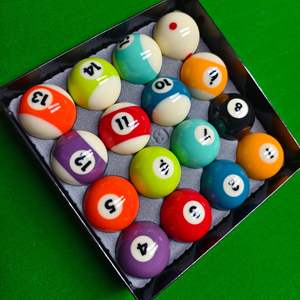 ลูกบิลเลียดคริสตัลสีดำ 8 ลูก เกรด 5A ขายส่ง แบบอเมริกัน ขนาดตาราง 57.2 ลูกบิลเลียดขนาดมาตรฐานใหญ่ - Product Image 2