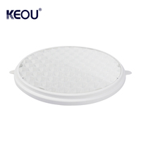 Panneau de lampe led encastrée, 36w, noir mat, rond, anti-éblouissement, avec boîtier noir