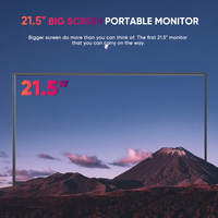 Moniteur de jeu portable grand format 21,5 pouces Full HD 75 Hz 75 % avec support réglable à 180° compatible VESA pour ordinateur de bureau, ordinateur portable, Mac, voyage