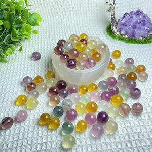 Harga grosir 15-20mm Natural Rainbow Candy Fluorite dipoles Mini bola penyembuhan kristal permata hadiah dekorasi DIY - Product Image 3