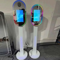 Set Eropa ramping Oval terbaik 43 inci dengan lampu RGB Wow terjangkau Clearance Stan foto cermin ajaib