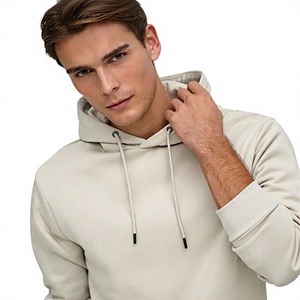 Sudadera con Capucha para Hombre, Color Beige Sólido, Manga Larga, Informal, con Bolsillo Tipo Canguro - Product Image 6