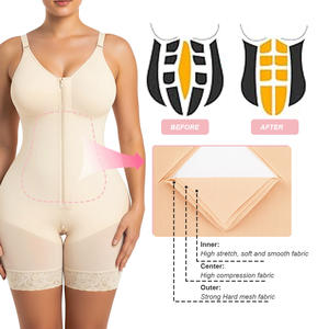 Body sculptant colombien personnalisé, respirant, écologique, avec fermeture éclair sur le devant, Powernet, contrôle moyen, ventre plat, post-partum - Product Image 3
