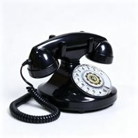 Téléphone fixe vintage OEM ODM, téléphone rétro antique, téléphone de bureau décoratif à cadran rotatif noir