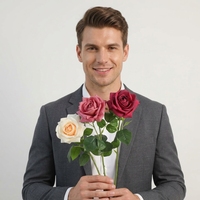 Bouquet de mariée en fleurs artificielles réalistes à toucher naturel, roses hydratantes, décoration de mariage, fleurs de roses réalistes, décoration de fête à domicile