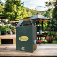 AT PACK Distributeur de café jetable 3L 5L pour boissons, vin et infusion à froid Boîte d'emballage Valve Bib Bag Box Embossed Vanishing Printing
