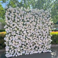 Hochwertige Realistische Duftende Seidenrosen Handgefertigte Künstliche 5D Blumenwand Hintergrundpaneel für Hochzeit Bühne Party Dekoration