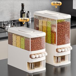 5-Compartment 12.5kg Grain Dispenser Kitchen Grain Dispenser Plastic Food-Grade Material Grain Dispenser - Product Image 3