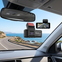 Caméra de tableau de bord double objectif Full HD 2.5D IPS avec écran tactile, application mobile et connexion Wi-Fi pour enregistrement des trajets de taxi