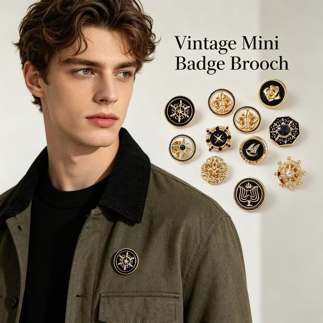 Top Trending Anti-Tarnish Die Cast Alloy Brooch Soft Formal Casual Events Lapel Pin Couples Easy Grip Vintage Multi-Pattern