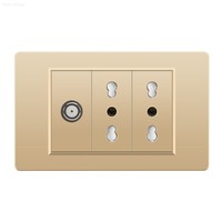 Prise murale double alimentation standard italienne avec deux sorties USB-C 20A/10A, interrupteur tactile, IP20 (matériau PC)