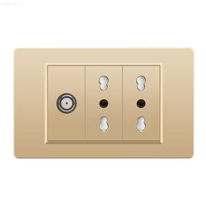 Italian Standard Dual Power Supply Wall <b>Socket</b> with Dual USB-C Outputs 20A Touch Panel Light Switch (PC Material) - Product Image 5