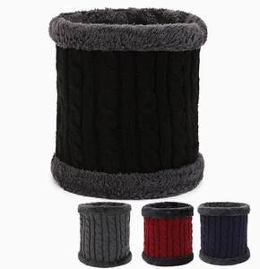 Écharpe en tricot épaisse et doublée de peluche, coupe-vent, protection contre le froid, écharpe chauffante pour le cou en hiver - Product Image 1