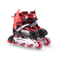 Patins à roulettes en ligne à quatre roues réglables, double usage, avec roulements ABEC-7 pour hommes et enfants, taille ajustable, coque en maille PU
