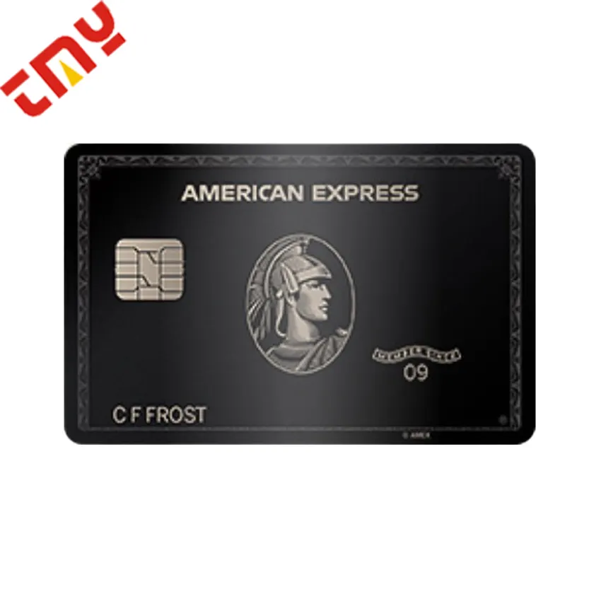Americexpress personalize seu próprio cartão de crédito do ouro preto fosco do metal do centrurion amex