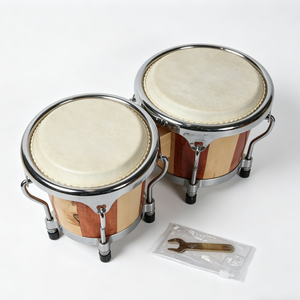 Tambores <span class=keywords><strong>Bongo</strong></span> de Juguete Seguros y No Tóxicos con Cuerpo de Madera y Marco de Metal para Niños Mayores de 3 Años, con Logotipo Personalizado y Opciones OEM/ODM, Venta al Por Mayor - Product Image 5