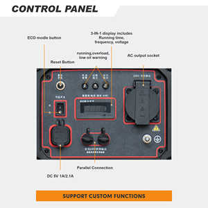 Máy phát điện chạy xăng di động, êm ái, công suất 3KW 4KW 5KW 7KW 8500W, có chức năng khởi động điện từ xa, thương hiệu HWASDAN - Product Image 4