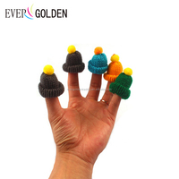 Mini-cadeaux modernes pour baby shower : mini-chapeaux tricotés et pompons 100 % coton, couleurs assorties, décoration artisanale DIY