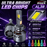 Lampu Depan LED DGLS High Power 400W 40000W AL38 9005 9006 9012 H1 H4 H7 H11 Bohlam Lampu Depan LED HB3 HB4 untuk Mobil