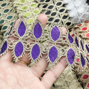 Tappezzeria Costume da te rifinitura nastro in poliestere ricamato bordo bordo tessitura vestiti per cucire tessuto etnico oro rifiniture in pizzo - Product Image 2