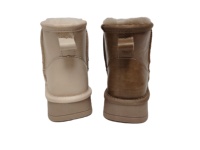Bottines d'hiver pour femmes en cuir PU imperméable avec décorations métalliques personnalisées, doublées de fourrure, antidérapantes, à plateforme, pour l'extérieur