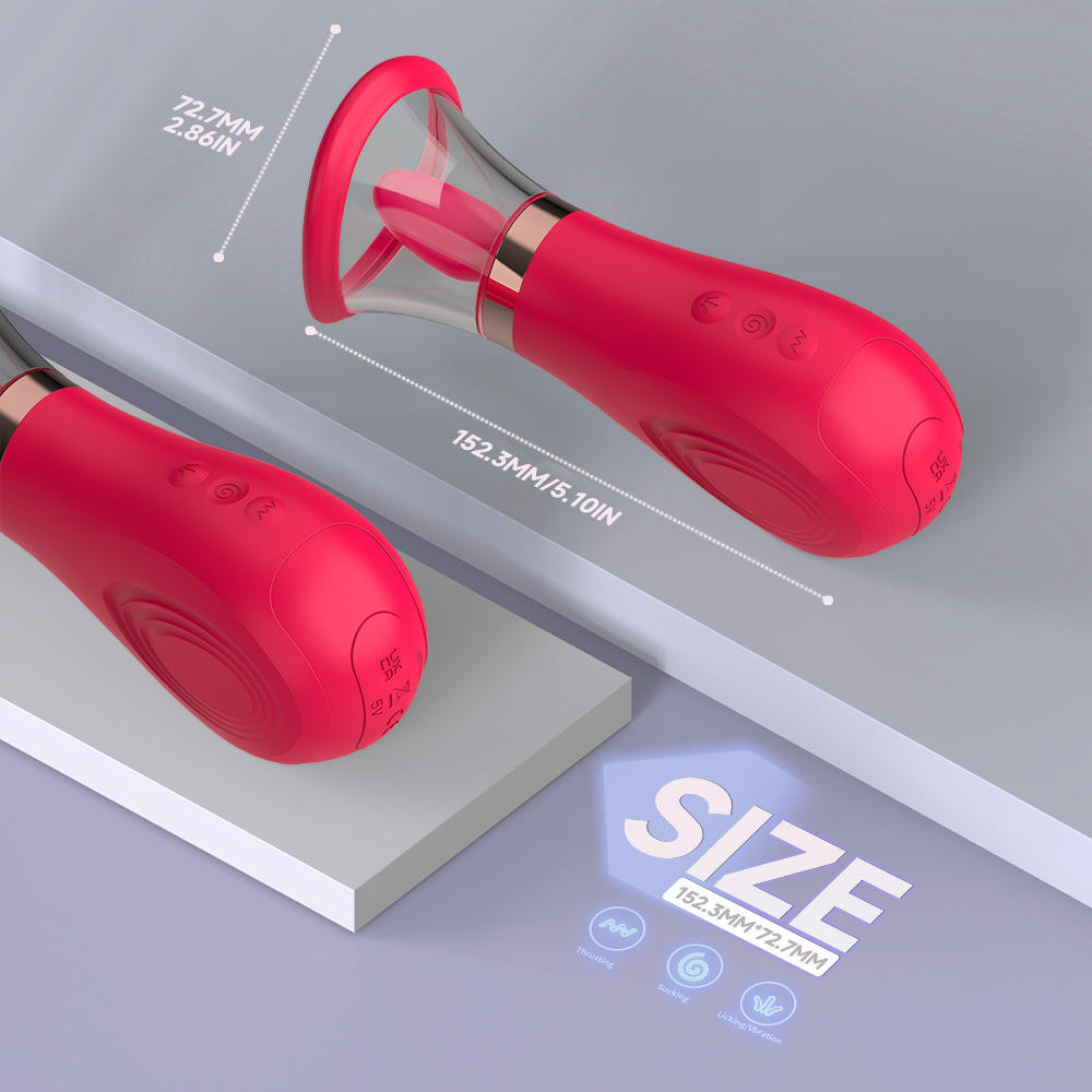 Rose Red Tongue Licking Sucking Vibrating