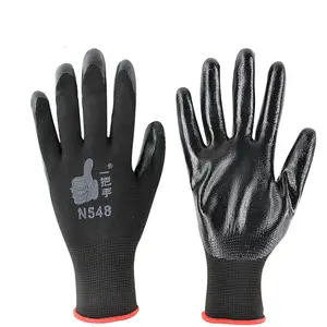 De gros main protecteur gants de sécurité-Gant de sécurité pour travail en Nitrile, certifié CE, 13G