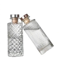 Bouteille diffuseur d'aromathérapie cylindrique de 120 ml en gros avec bouchon en liège et marquage à chaud – Vente directe usine – Bouteille de parfum en verre