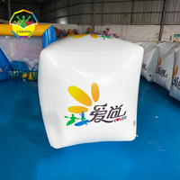Cube gonflable flottant personnalisé 100X100X100CM bouée de natation gonflable avec LOGO grande bouée d'événement d'eau carrée à vendre