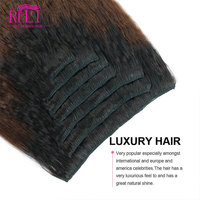 Usine Double Drawn Clip-ins Extension 100% Naturel Virgin Raw Cheveux Clip dans Extension De Cheveux
