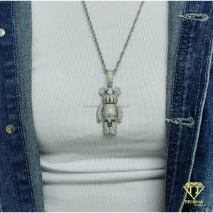 จี้เพชรโมอิสซาไนต์รูปหมีแบบ Iced Out เงินแท้ 925 สร้อยคอฮิปฮอปสุดหรู - Product Image 5