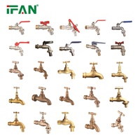 IFAN Fabrik Großhandel Messing-Wasserhahn für Heiß- und Kaltwasser, Messing-Gartenhahn 1/2 Zoll 3/4 Zoll, Messing-Auslaufhähne