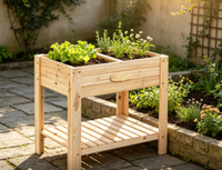 Jardinière en bois durable surélevée, pot de jardin multifonctionnel pour plantes d'intérieur et d'extérieur