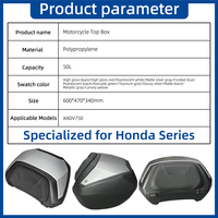 Top Case Moto 50L à Fixation Rapide Sans Perçage Compatible Honda XADV750 2022-2026 – Valises Arrière pour Moto