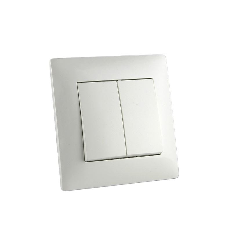 PC Switch Panel 10A 220V Electric 2 Gang 2 Way Home Wall Light Switch European Standard