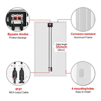 Panneaux solaires monocristallins à succès 100W 120W 150W 12V 18V – Module PV solaire pour tours de vidéosurveillance et éclairage public