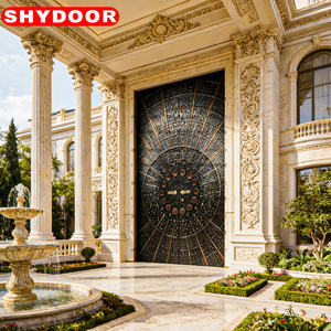 Portail <span class=keywords><strong>d</strong></span>'<span class=keywords><strong>entrée</strong></span> dynamique de luxe pour villa, en aluminium <span class=keywords><strong>d</strong></span>écoupé au laser, à double battant, activé par le vent, avec motif sculpté, en alliage, pour extérieur, sécurisé - Product Image 6