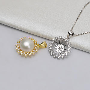 Collar con Colgante de Plata S925 con Base para Perla Vacía 794, Cadena para Clavícula, Nuevo Accesorio de Moda DIY - Product Image 2