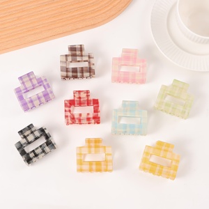 Goreisi đồ trang sức kẻ sọc Acrylic Châu Âu Mỹ phong cách cao cấp cảm giác Claw Clip thời trang <span class=keywords><strong>bangs</strong></span> cá mập Cô Gái Tóc Phụ Kiện Đảng - Product Image 4