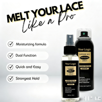 Spray de fusion pour perruques sans colle avec logo personnalisé, adhésif puissant pour perruques Lace Front, colle à dentelle à tenue forte