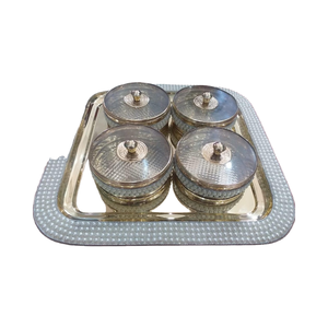 Plateau de rangement classique en laiton pour fruits secs - Product Image 1