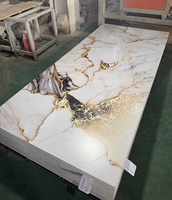 Panneau mural en feuille UV de 4*8 pieds, 3 mm, longueur personnalisée, pour l'intérieur des hôtels, panneau UV en PVC, feuille de marbre, imperméable, prix d'usine
