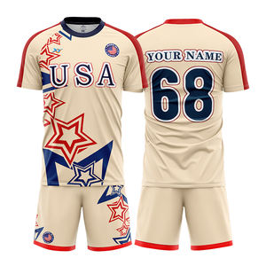Ensemble de maillots de football personnalisés USA Star, impression par transfert thermique, short 100% polyester, impression du logo de l'équipe et du numéro, respirant, sport - Product Image 4