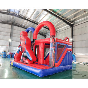 Château gonflable commercial avec toboggan pour enfants, idéal pour les aires de jeux extérieures - Product Image 3