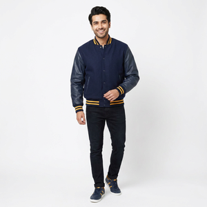 Chaqueta Varsity de Invierno 2025 Personalizada, Unisex, Transpirable, con Cuello Alto, Informal, con Logotipo Universitario de Béisbol en la Parte Delantera para Hombre - Product Image 1