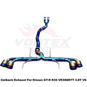 ระบบท่อไอเสียแบบตรง Vortex Direct Fit ขนาด 102 มม. สีฟ้าไทเทเนียมเบิร์นท์ สำหรับรถยนต์นิสสัน GT-R R35 ระบบเพิ่มสมรรถนะ ขายส่งจากผู้ผลิต - Product Image 2